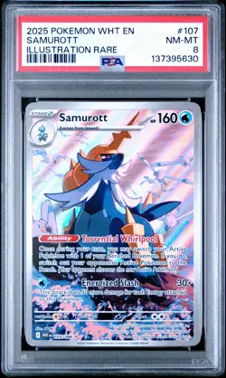 Pokemon White Flare Samurott 107/086 Illustration Rare Holo PSA 8 - Image 1