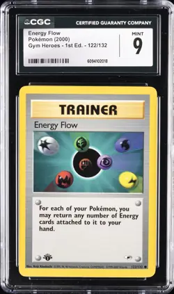2000 POKEMON GYM HEROS 1ST EDITION #122 ENERGY FLOW CGC 9 - Image 1
