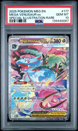 2025 POKEMON MEG SPECIAL ILLUSTRATION RARE #177 MEGA VENUSAUR EX PSA 10 - Image 1