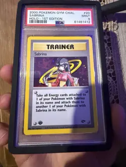 Pokemon 1st edition Sabrina Trainer PSA 9 From Gym Challenge - Image 3
