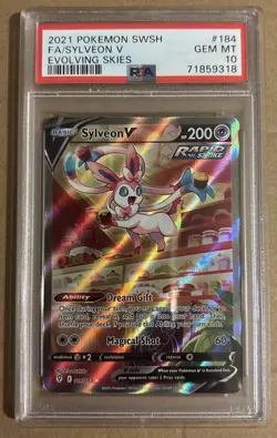 2021 Pokemon Evolving Skies Sylveon V 184/203 Alt Art GEM MINT PSA 10 - Image 1