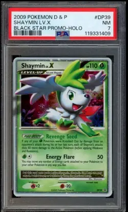 2009 POKEMON DIAMOND & PEARL BLACK STAR PROMOS #DP39 SHAYMIN LV.X HOLO PSA 7 - Image 1