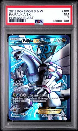 2013 POKEMON B&W PLASMA BLAST #100 FULL ART/PALKIA EX PSA 7 - Image 1