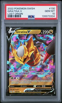2022 POKEMON SWORD & SHIELD LOST ORIGIN #130 GIRATINA V PSA 10 - Image 1