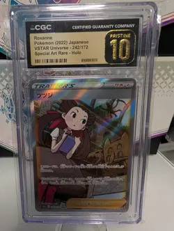 CGC 10 Pristine Roxanne 242/172 VStar Universe 2022 At Pikachu Pokemon Museum U - Image 1
