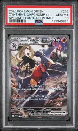 2025 POKEMON DRI SPECIAL ILLUSTRATION RARE #232 CYNTHIA'S GARCHOMP EX PSA 10 - Image 1