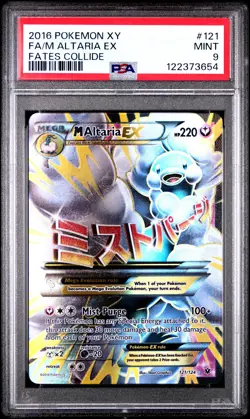 2016 POKEMON XY FATES COLLIDE #121 FULL ART/M ALTARIA EX PSA 9 - Image 1