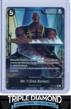 One Piece OP14-090 The Azure Sea's Seven Mr.1 (Daz.Bonez) Alternate Art T155 - Image 1
