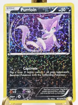 2013 PURRLOIN RC13/RC25 Legendary Treasures Pokemon Radiant Collection HOLO LP - Image 1