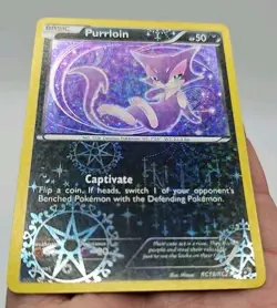 2013 PURRLOIN RC13/RC25 Legendary Treasures Pokemon Radiant Collection HOLO LP - Image 3