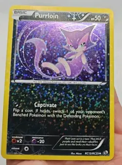 2013 PURRLOIN RC13/RC25 Legendary Treasures Pokemon Radiant Collection HOLO LP - Image 4