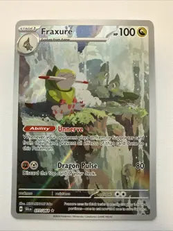Pokemon TCG - SV Shrouded Fable - Fraxure 077/064 - Holo Illustration Rare - NM - Image 1