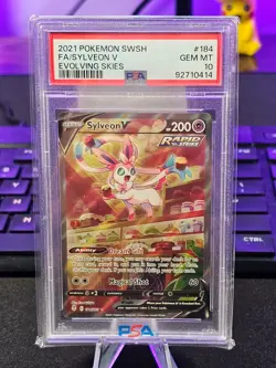 Sylveon V (Alt Art) 184/203 SWSH07: Evolving Skies Pokemon TCG PSA 10 GEM MINT! - Image 1