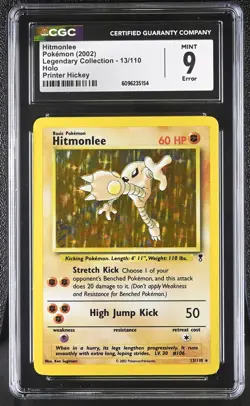 CGC 9 MINT Hitmonlee 2002 Legendary Collection 13/110 Holo Pokemon Card - Image 1