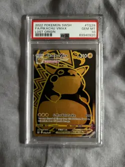 Pikachu VMAX Pokemon TCG Lost Origin Trainer Gallery TG29/TG30 PSA 10 - Image 1