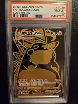 Pokemon 2022 PSA 10 Pikachu VMAX Full Art Trainer Gallery Lost Origin TG29/TG30 - Image 1