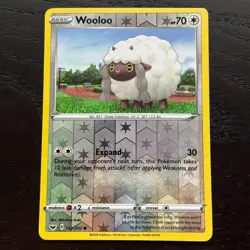 Wooloo 152/202 Pokemon Sword & Shield Base Set Reverse Holo Common Card NM - Image 1