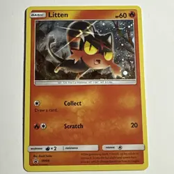 Litten SM08 Black Star Promo Holo Cosmos Card Pokemon TCG MP - Image 1