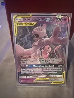 Pokemon TCG Mewtwo & Mew GX Full Art Holo Card 71/236 Unified Minds - Image 1