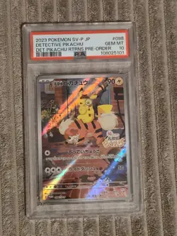 Pokemon Pikachu TCG Promo Card PSA 10 Detective Pikachu Returns 098/Sv-p - Image 1