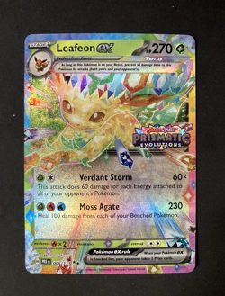 Pokemon TCG Prismatic Evolutions Leafeon EX 006/131 Stamped Promo Card NM - Image 1