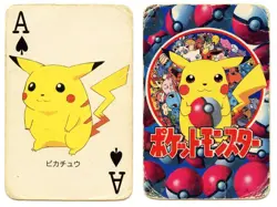 1998 Vintage Pikachu Ace of Spades Pokemon Televi-kun Poker Playing Card - Image 1