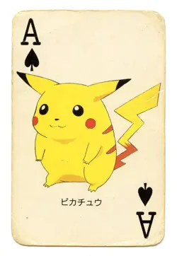 1998 Vintage Pikachu Ace of Spades Pokemon Televi-kun Poker Playing Card - Image 2