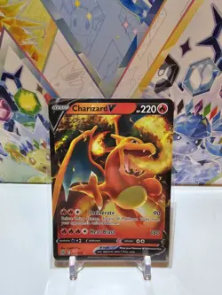 Pokemon TCG Charizard v Crown Zenith Holo Ultra Rare Card 018/159 NM/M Condition - Image 1