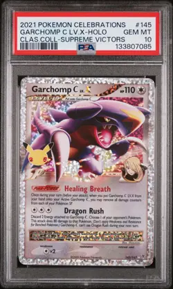 Garchomp C LV.X Holo 145 Celebrations Classic Collection Pokemon PSA 10 - Image 1