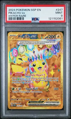 Pokemon TCG Pikachu EX Surging Sparks Holo Hyper Rare Gold 247/191 - Image 1