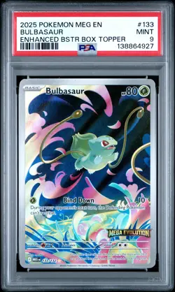 2025 POKEMON MEG EN-MEGA EVOLUTION ENHANCED BOOSTER BOX TOPPER BULBASAUR PSA 9 - Image 1