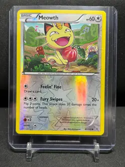 Meowth 67/108 Reverse Holo Pokemon 2015 XY Roaring Skies - LP - Image 1