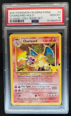 2021 Pokemon SWSH Celebrations Charizard Classic Collection #4/102 PSA 10 - Image 1