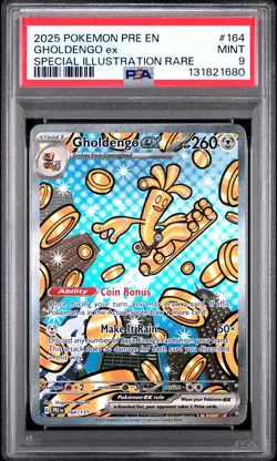 2025 POKEMON PRE SPECIAL ILLUSTRATION RARE #164 GHOLDENGO EX PSA 9 - Image 1
