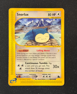 Pokemon Snorlax Skyridge 100/144 Regular Non Holo Front Near Mint Back LP+ RARE - Image 1