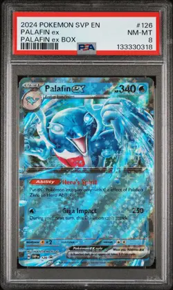 2024 POKEMON SVP EN-SV BLACK STAR PROMO PALAFIN EX BOX #126 PALAFIN EX PSA 8 - Image 1