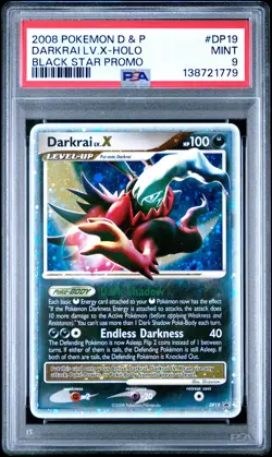 2008 POKEMON DIAMOND & PEARL BLACK STAR PROMO #DP19 DARKRAI LV.X-HOLO PSA 9 - Image 1