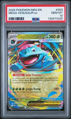 2025 POKEMON MEG EN-MEGA EVOLUTION #003 MEGA VENUSAUR EX PSA 10 - Image 1