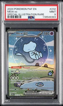 2024 POKEMON PAF EN-PALDEAN FATES SPECIAL ILLUSTRATION RARE #232 MEW EX PSA 9 - Image 1