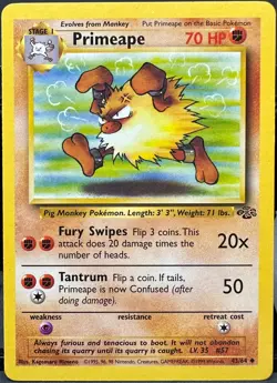 Primeape 43/64 Jungle Pokemon TCG 1999 LP - Image 1