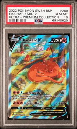 PSA 10 GEM MINT 2022 Pokemon SWSH Charizard V Full Art Promo #260 UPC - Image 1
