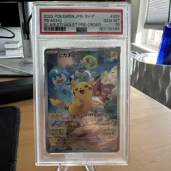 2022 POKEMON JAPANESE SV PROMO | SCARLET & VIOLET PRE-ORDER PIKACHU 001 | PSA 10 - Image 1