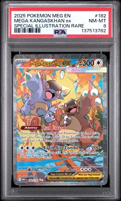 Pokemon Mega Evolution Kangaskhan ex 182/132 Special Illustration Rare PSA 8 - Image 1