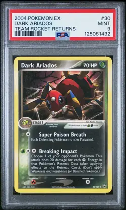 2004 POKEMON EX TEAM ROCKET RETURNS #30 DARK ARIADOS PSA 9 - Image 1