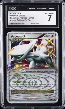 2009 POKEMON BLACK STAR PROMOS ARCEUS COLLECTOR'S TIN #DP53 ARCEUS LV.X CGC 7 - Image 1