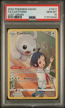 2022 POKEMON SWORD & SHIELD LOST ORIGIN #TG11 FULL ART/CASTFORM PSA 10 - Image 1