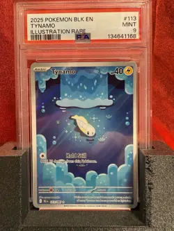 2025 Pokemon Black Bolt #113 Tynamo Illustration Rare PSA 9 Mint - Image 1