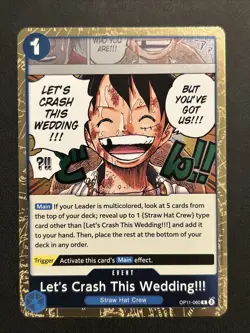 Let's Crash This Wedding!!!【R】OP11-060 OP11 A Fist of Divine Speed ONE PIECE TCG - Image 1