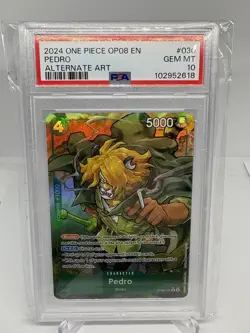 2024 One Piece OP08 Pedro Alt Art Rare PSA 10 - Image 1