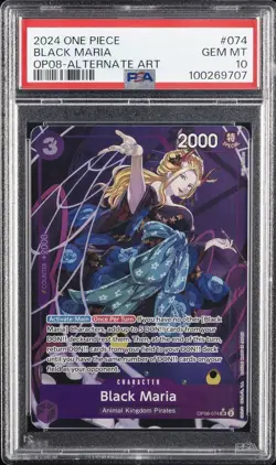 2024 ONE PIECE OP08-TWO LEGENDS ALTERNATE ART #074 BLACK MARIA PSA 10 - Image 1